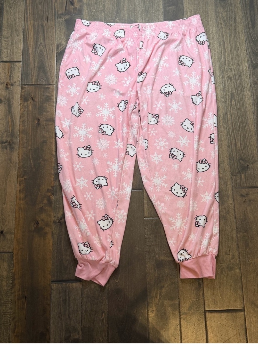 Hello Kitty Sanrio Plush Fleece Pajama Set Women’s XL Pink White Winter PJs - Picture 8 of 10